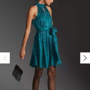 Anthropologie Halter Neck Mini Dress